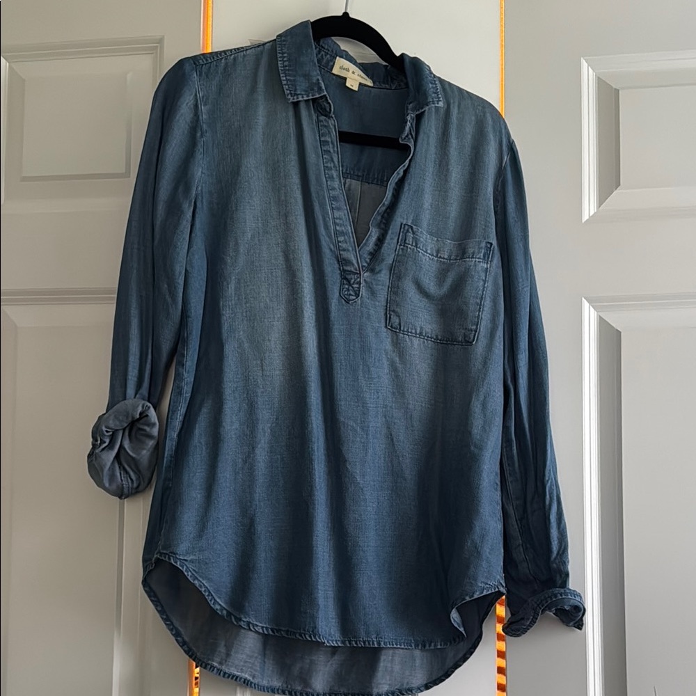 Anthropologie Cloth and Stone Blue Denim Shirt